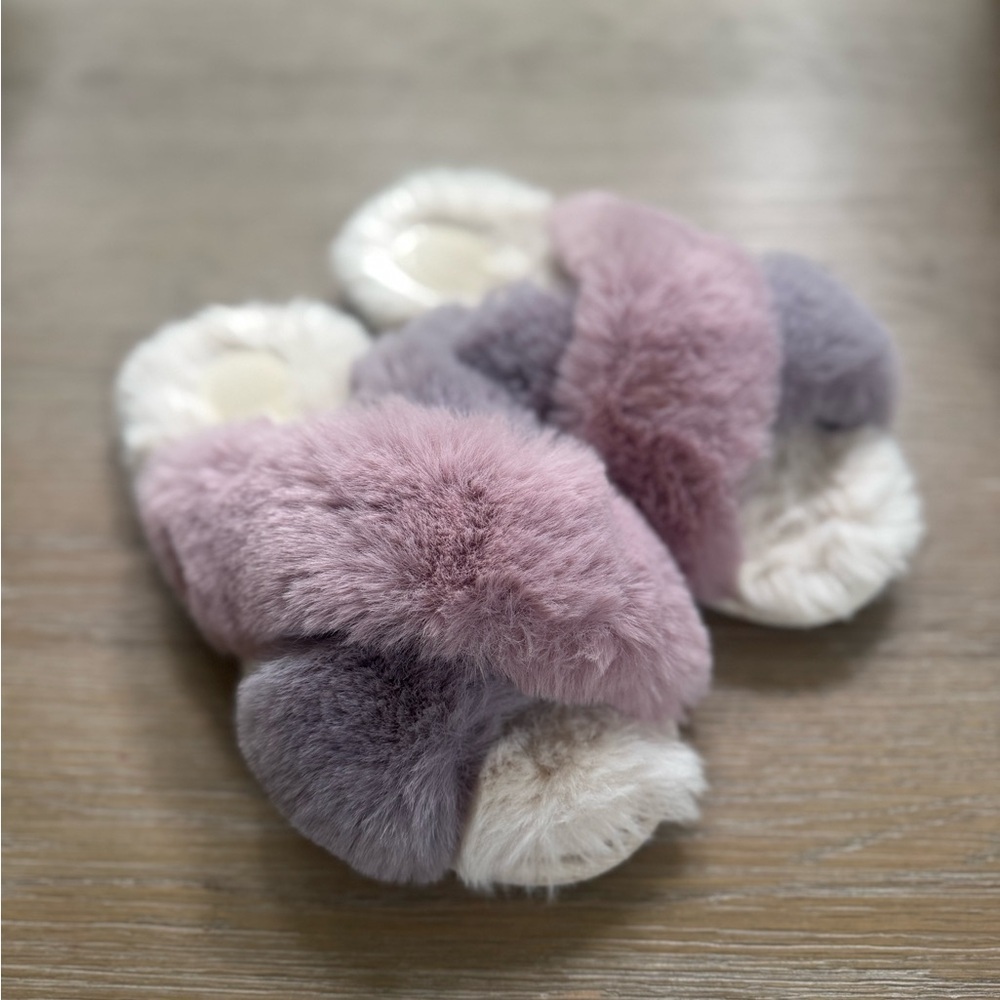 Cat & Jack Pink and Gray Kids Slippers